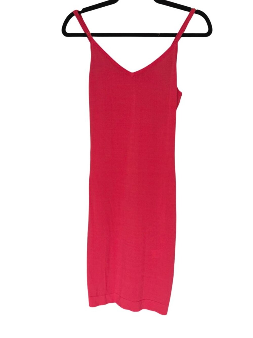 Milly Women's Slip Mini Dress S Hot Pink Adjustable Straps Knit Cami Bodycon